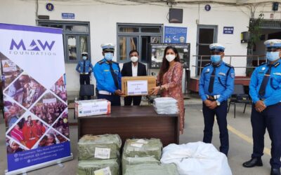 Traffic Police gets Face Shields and Masks from MAW Foundation