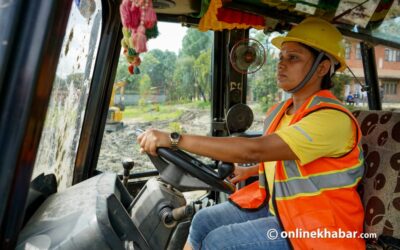 10 women prepare to operate heavy equipment to aid Nepal development