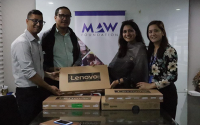 MAW provides four laptops for the students of Dolpo